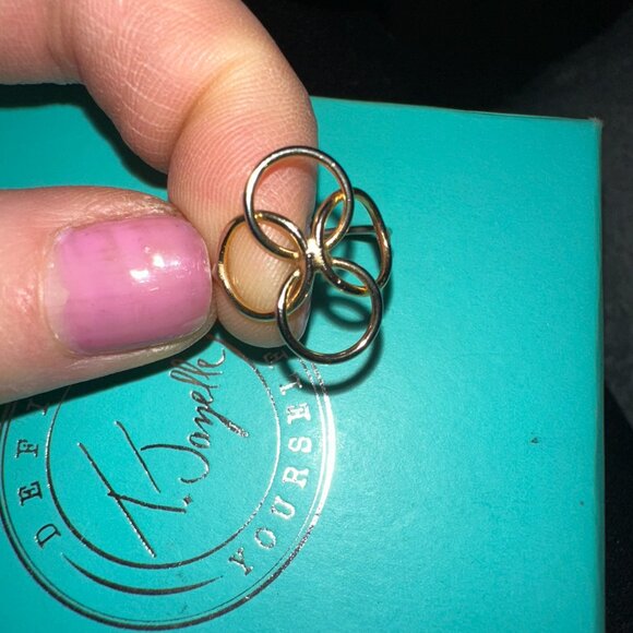 circles goldtone ring sz 7 - Picture 10 of 10